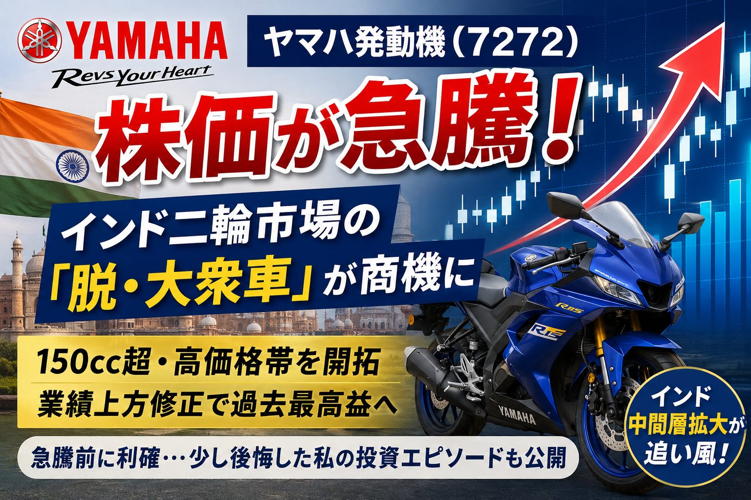 ヤマハ発動機7272株価急騰