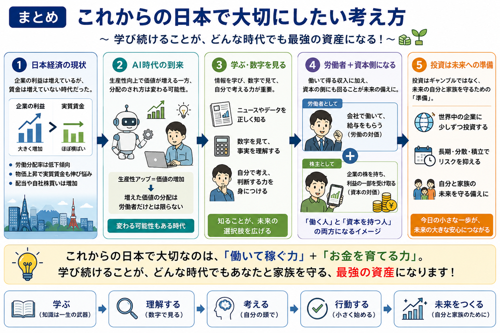 これからの日本で大切にしたい考え方を説明する図