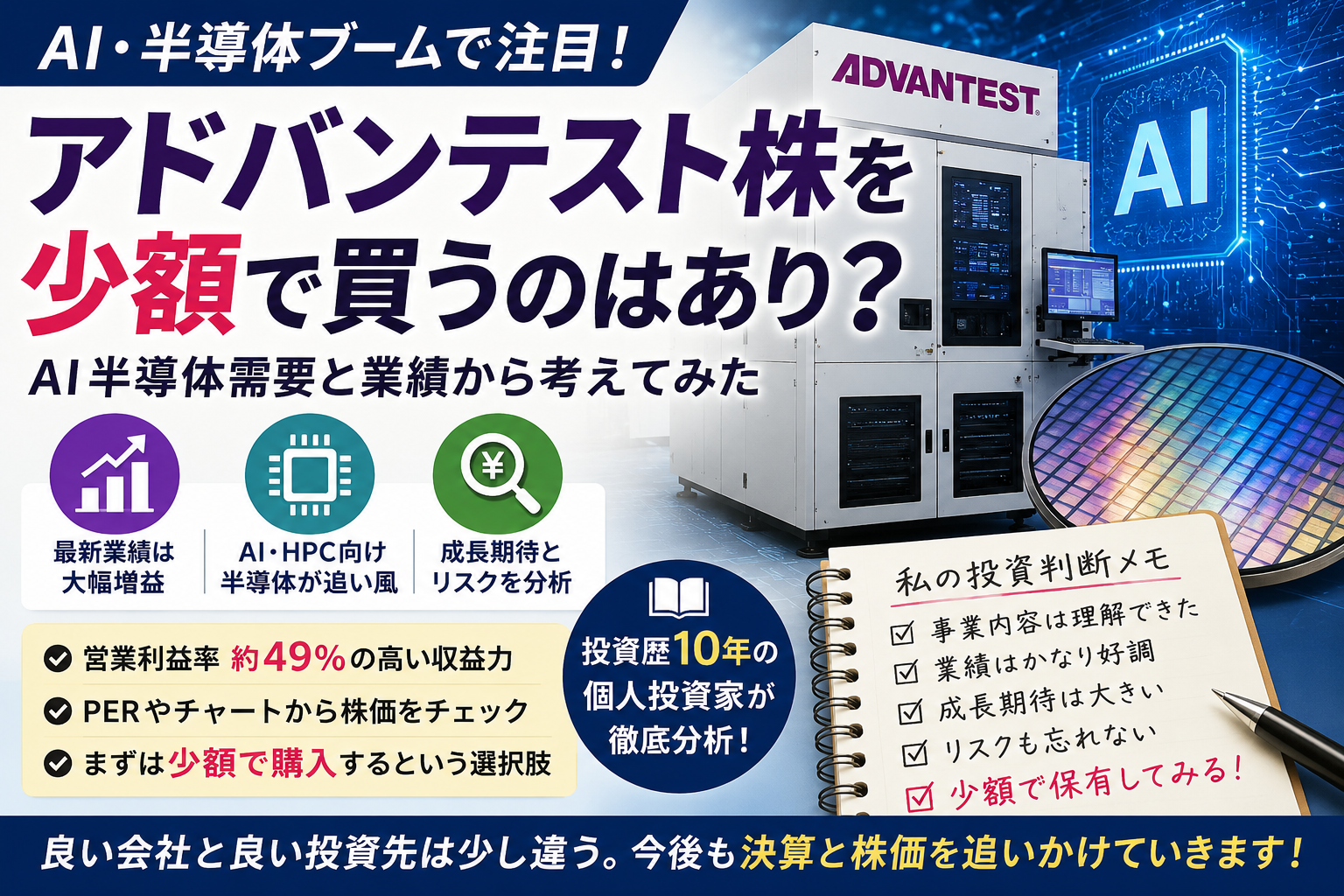 アドバンテスト株を少額で買うのはあり？の説明図