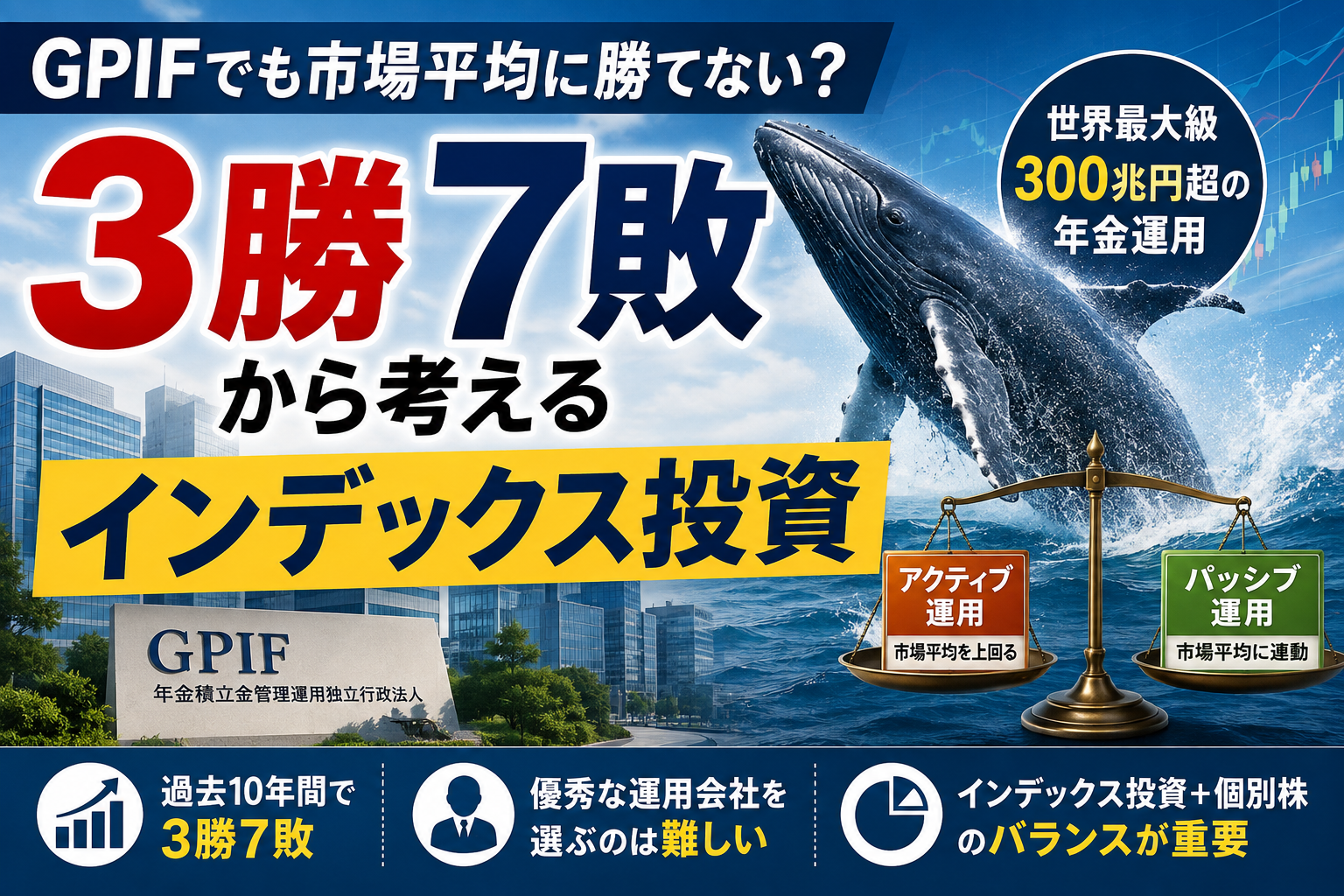 ３勝７敗から考えるインデックス投資