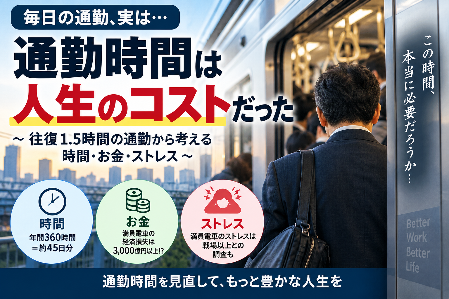 通勤時間は人生のコストだった