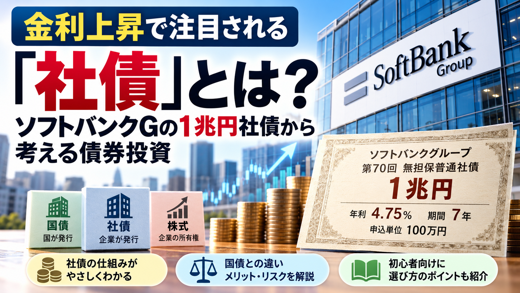 社債とは？ソフトバンクＧの１兆円社債から考える債券投資