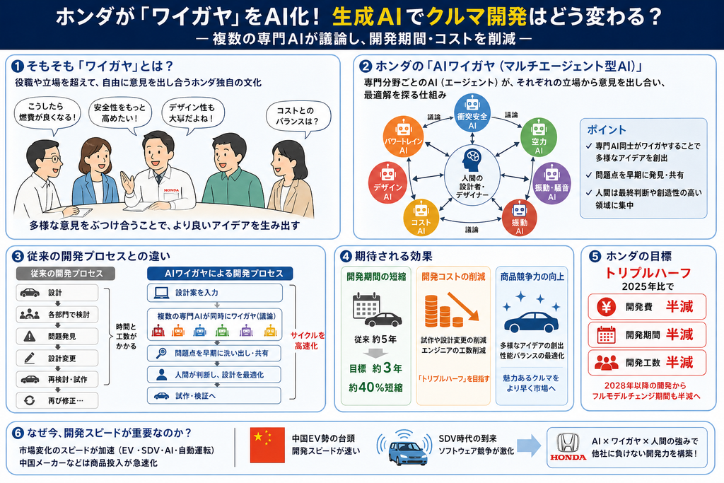 ホンダがワイガヤをAI化 生成AIでクルマ開発はどう変わる?