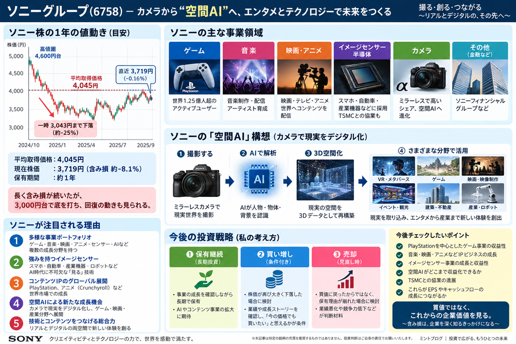 ソニーグループ6758　カメラから空間AIへエンタメとテクノロジーで未来をつくる