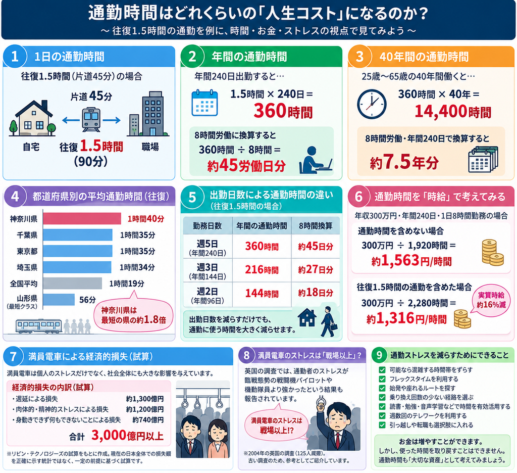 通勤時間はどれくらいの人生コストになるのか?