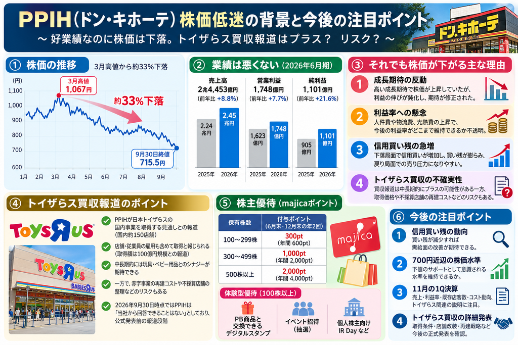 PPIH(ドン・キホーテ)株価低迷の背景と今後の注目ポイント