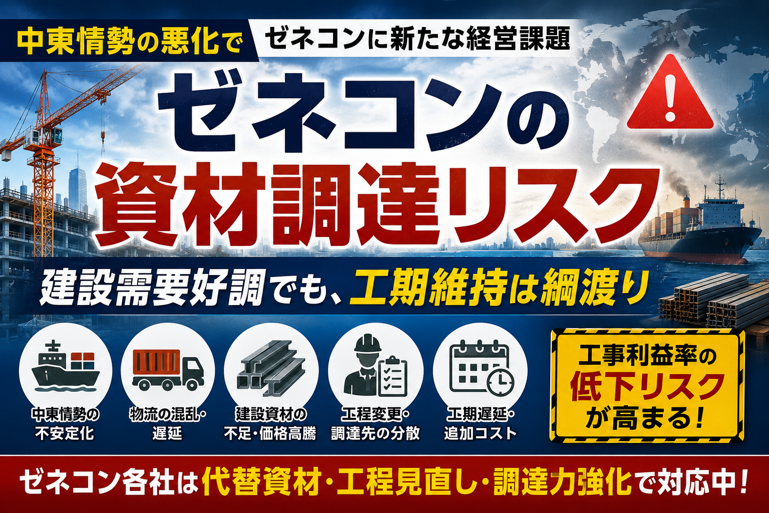 ゼネコンの資材調達リスク