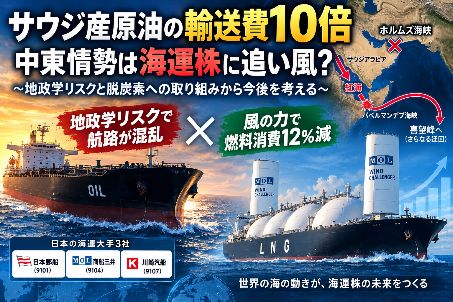 サウジ産原油の輸送費10倍　中東情勢は海運株に追い風？