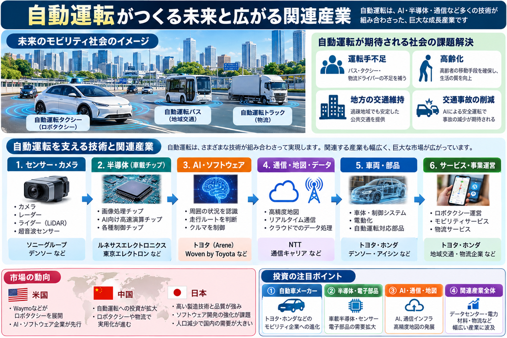自動運転がつくる未来と広がる関連産業