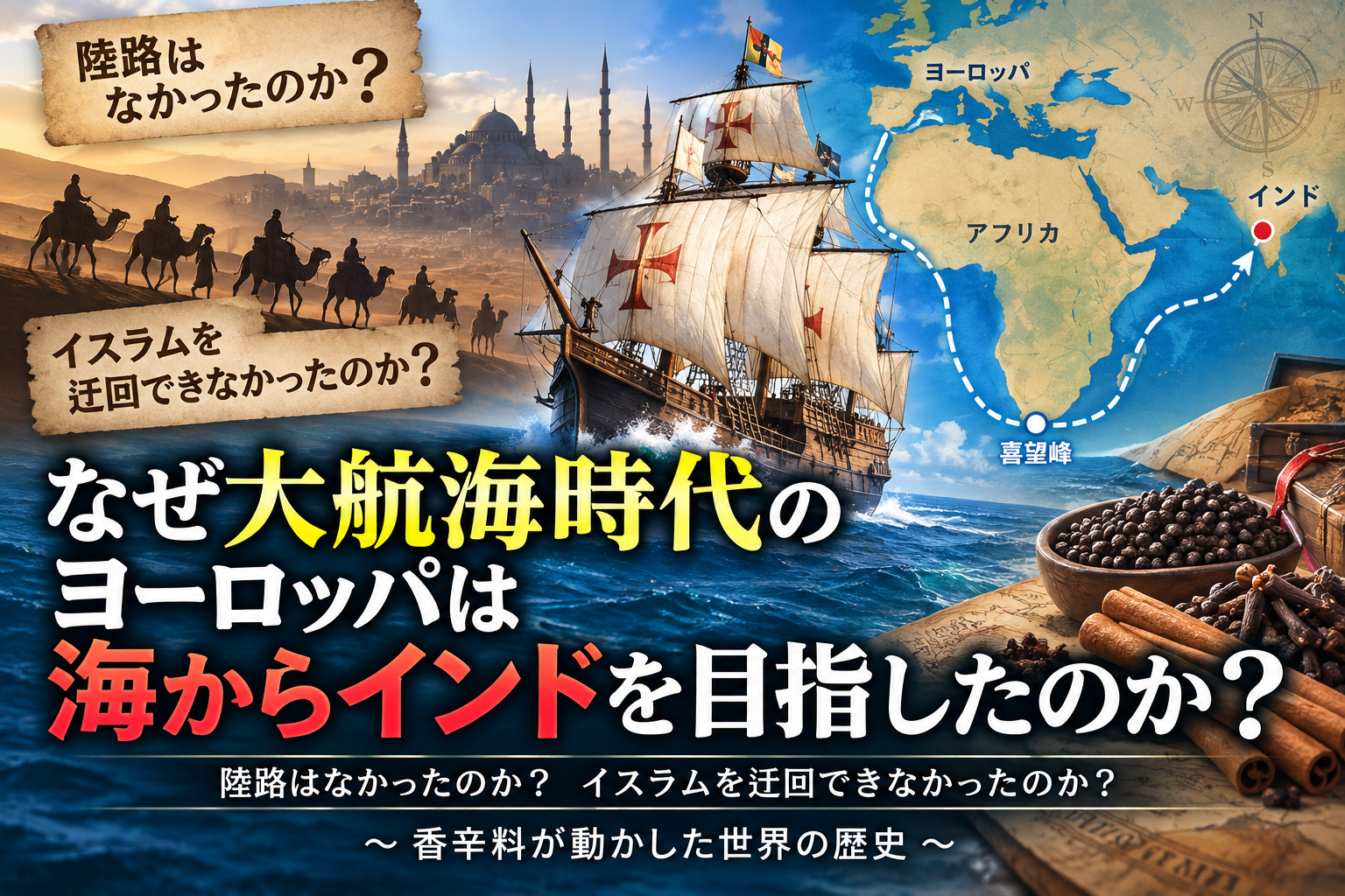 なぜ大航海時代のヨーロッパは海からインドを目指したのか？