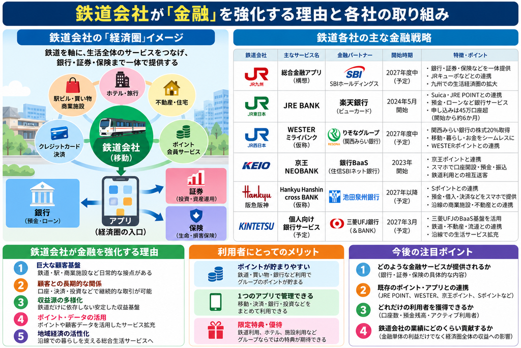 鉄道会社が金融を強化する理由と各社の取り組み
