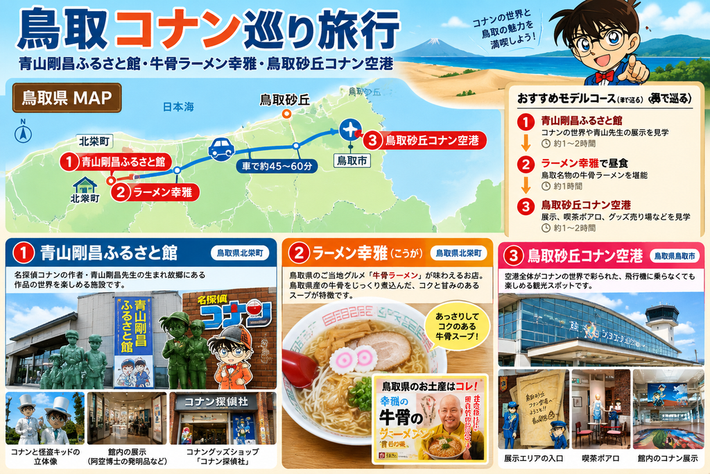 鳥取コナン巡り旅行説明図